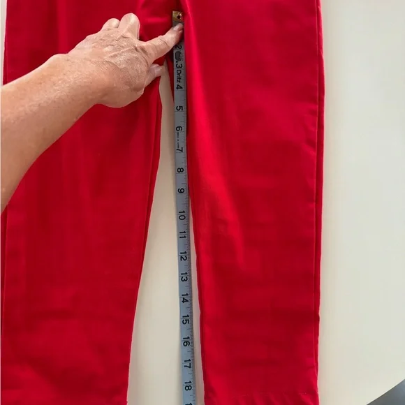 NWT Bettie Page Red Capris Peddle Pushers - Picture 7 of 7